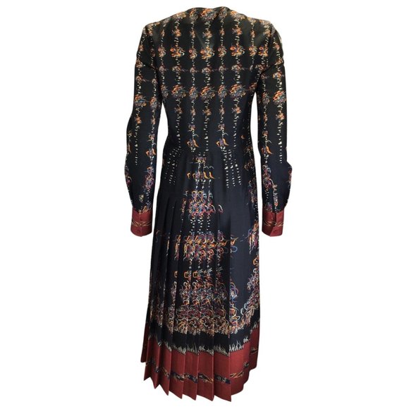 ALTUZARRA BLACK / RED MULTI TEYS PRINTED PLEATED DRESS - Picture 3 of 5